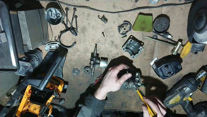 Замена поршневой группы бензопил partner 350/351/371