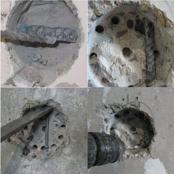 Чем просверлить арматуру в бетонной стене?