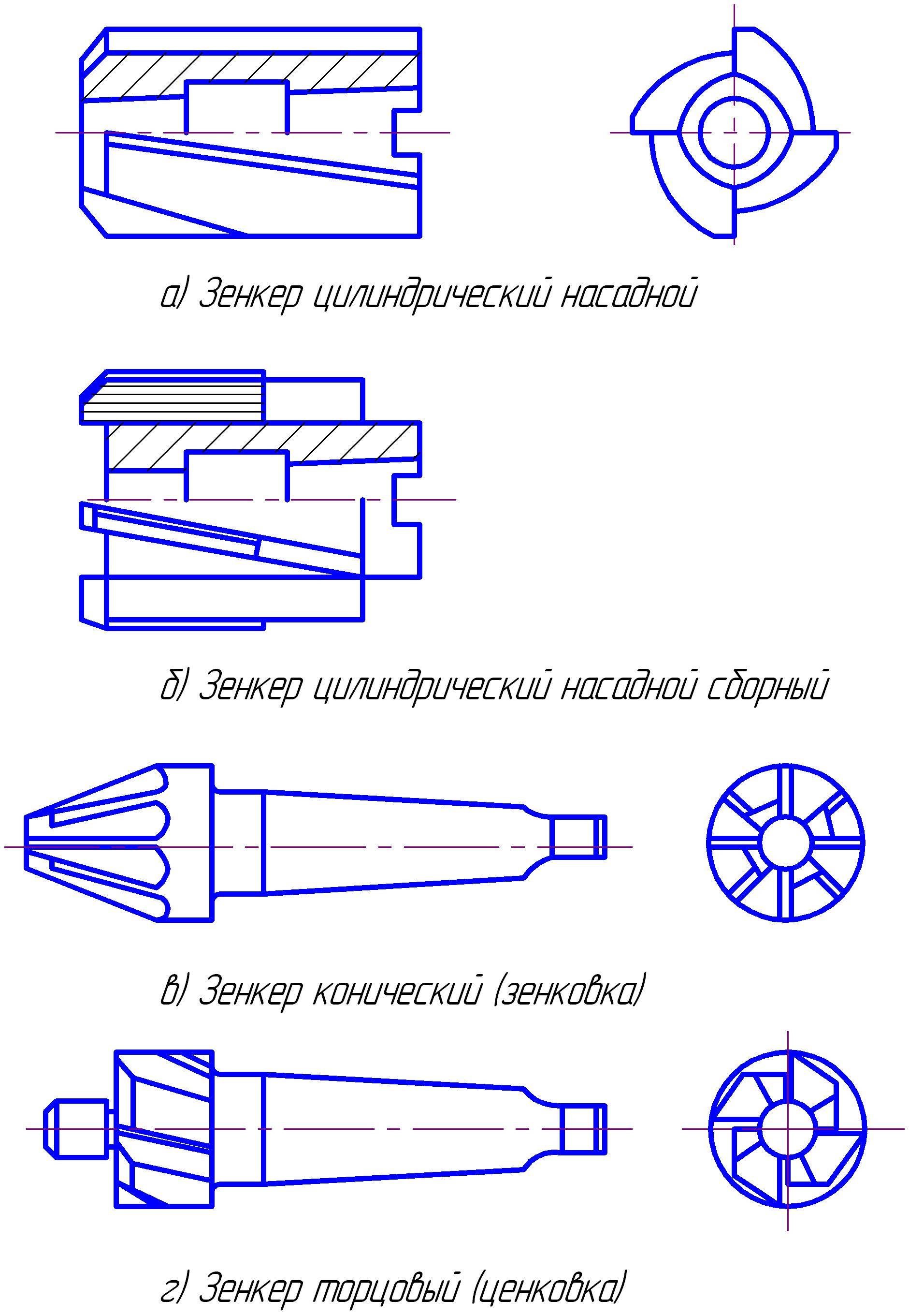 Зенковка на чертеже