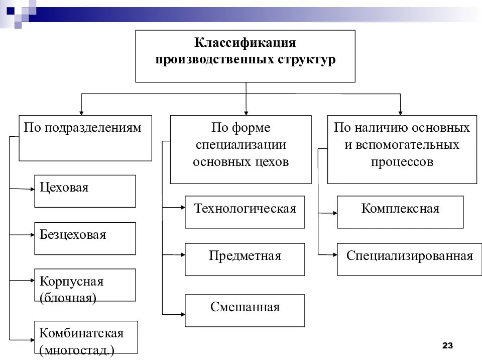 Виды организации производства. Типы производственных структур структур. Классификация производственной структуры предприятия. Виды производственных структур схема. Бесцеховая структура производства схема.