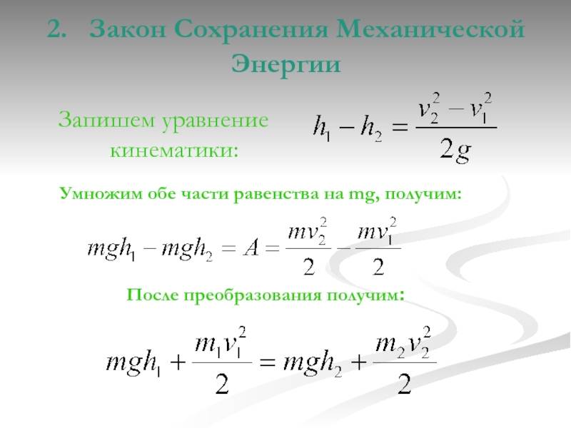Потенциальная энергия деформированной пружины.