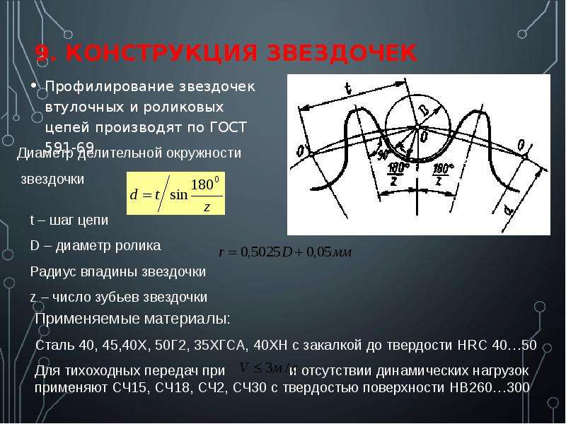 Как начертить звездочку цепной передачи - инженер пто