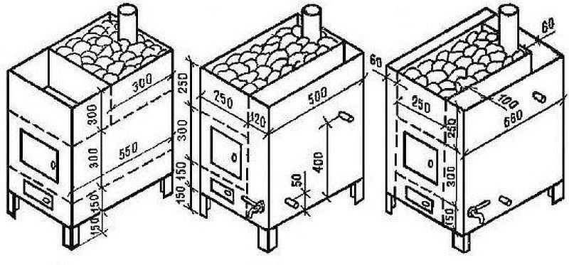 Банные печи своими руками из металла чертежи и размеры