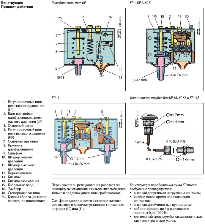 Устройство и схема подключения реле давления воды для насоса .